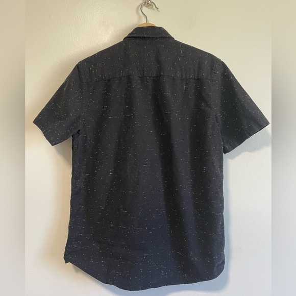 Cromwell Men’s Black w White Specks & White Pocket Short Sleeve Button Up Shirt - Picture 7 of 7